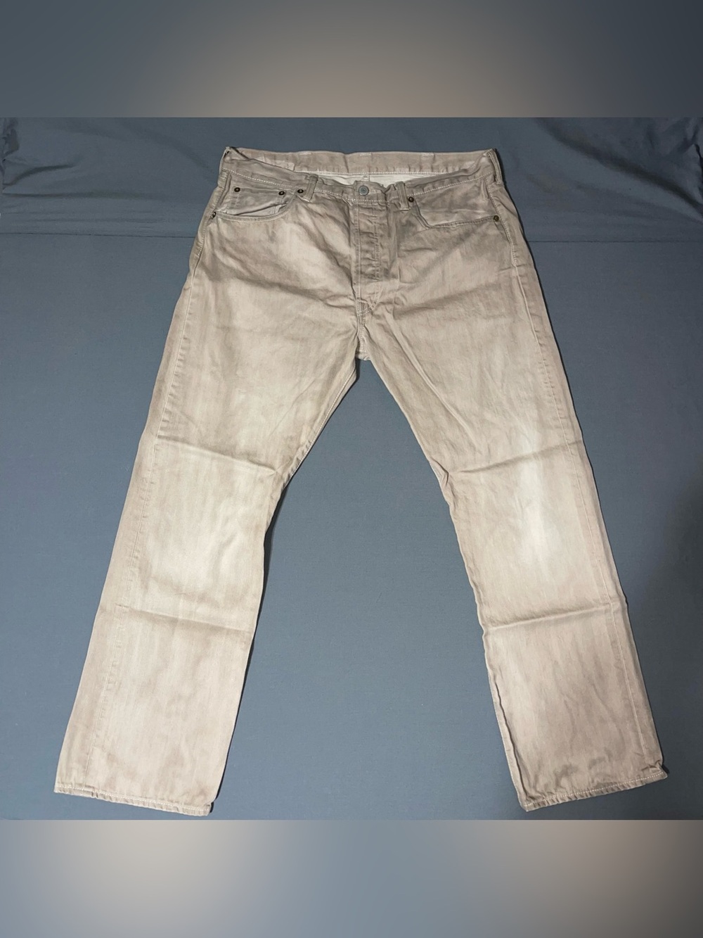 Levi’s 501 The Original Straight Jeans Mens Size 38x30 Button Fly Tan Brown